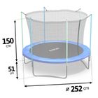 Neo-sport, trampolina ogrodowa z siatką wewnętrzną i drabinką, 252 cm