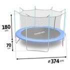 Neo-sport, trampolina ogrodowa z siatką wewnętrzną, śr. 374 cm