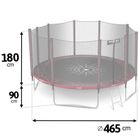 Neo-Sport, trampolina ogrodowa z siatką zewnętrzną i drabinką, 15ft/465 cm