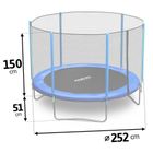 Neo-sport, trampolina ogrodowa z siatką zewnętrzną i drabinką, 252 cm