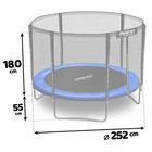 Neo-Sport, trampolina ogrodowa z siatką zewnętrzną i drabinką, 8ft/252 cm