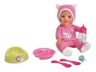 New Born Baby, lalka bobas w kociej piżamce z akcesoriami, 30 cm