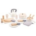 New Classic Toys, drewniany zestaw obiadowy, naczynia i akcesoria