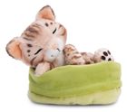 Nici, maskotka, kot bengalski śpiący w koszyku, 12 cm