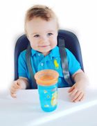 Nuby, kubek niekapek, 360, niebiesko-pomarańczowy, 300 ml, 6m+