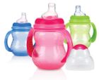 Nuby, kubek niekapek, z uchwytami, niebieski, 240 ml