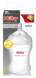Nuby, Natural Touch, butelka z wolnym przepływem, 3m+, 240 ml