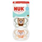 Nuk, Perfect Match Air, smoczek silikonowy, miś i żabka, 0-6, 2 szt.