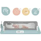 Nukido, barierka ochronna do łóżka, szara, 200 cm