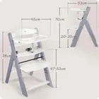 Nukido, Nelo, drewniane krzesełko do karmienia, szaro-białe