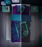 Nuty, Fluo, 2-częściowy komplet pościeli bawełnianej, świecąca w ciemności, 140-200 cm