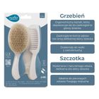 Nuvita, zestaw na ciemieniuchę: szczotka i grzebień, naturalne włosie, powder blue