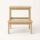 Nuxio, Krok, bambusowy taboret ze schodkiem, 46 cm