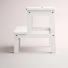 Nuxio, Krok, bambusowy taboret ze schodkiem, 46 cm