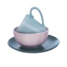 Orion, ceramiczny talerz deserowy, płytki, pastelowy zielony Relief, 21 cm