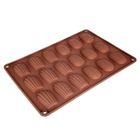 Orion, forma do ciastek i pralin, silikonowa, brązowa, 34-25-1 cm