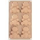 Orion, forma do ciastek muffinek silikonowa, beżowa, misie, 30-17,5-2 cm