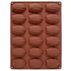 Orion, forma do ciastek, silikonowa, brązowa, muszelki, 32-24,5-2 cm