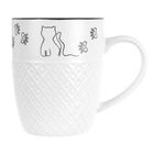 Orion, kubek porcelanowy, biały, kotek, 380 ml