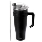 Orion, kubek termiczny z uchwytem, stalowy, czarny, 1,2l