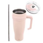 Orion, kubek termiczny z uchwytem, stalowy, różowy, 1,2l