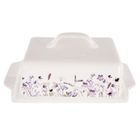 Orion, Louka, maselniczka porcelanowa, biała, kwiaty