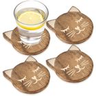 Orion, Mango, podstawki pod kubek, drewniane, 4 szt., 10-11 cm