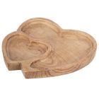 Orion, talerz do serwowania drewniany podwójny, serce mango, 23-20 cm