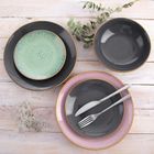 Orion, talerz obiadowy, płytki, ceramiczny, szary, glaze, 27 cm