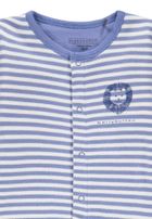 Pajac chłopięcy, bawełna organiczna, niebieski, paski, Bellybutton