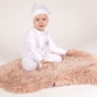 Pajac dziewczęcy, prążkowany, ecru, Nicol