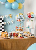 PartyDeco, balon foliowy, pastylka, Happy Birthday, 35-35 cm