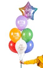 PartyDeco, balony 30 cm, Happy Birthday To You, mix, 6 szt.