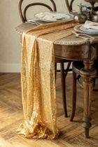 PartyDeco, bieżnik cekinowy, złoty, 0,3-5m