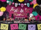PartyDeco, Halloween dia de los muertos, maska papierowa na twarz, biała, rozmiar uniwersalny