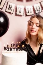 PartyDeco, świeczki urodzinowe, Happy Birthday, czarne, 2.5 cm, 13 szt.