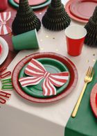 PartyDeco, talerzyki papierowe, ciemny czerwony, 23 cm, 6 szt.