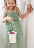 PartyDeco, wiaderko na płatki do sypania/konfetti, białe, ok. 13 cm