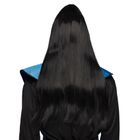 Peruka męska długa czarna z kucykiem, samuraj, wojownik