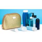 Peterson, kosmetyczka, 1-komorowa, brokatowa, złota