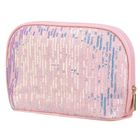 Peterson, kosmetyczka, 1-komorowa, cekinowa, różowa