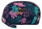 Peterson, kosmetyczka, 1-komorowa, granatowa z botanicznym wzorem