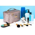 Peterson, kosmetyczka kuferek, brokatowa, różowe złoto