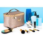 Peterson, kosmetyczka kuferek, brokatowa złota