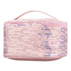 Peterson, kosmetyczka kuferek, cekinowa, różowa