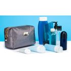 Peterson, kosmetyczka prostokątna, brokatowa, szara