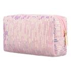 Peterson, kosmetyczka prostokątna, cekinowa, różowa