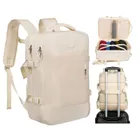 Peterson, plecak podróżny z siatkowaną przegrodą i paskami kompresyjnymi, ecru