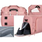 Peterson, torba weekendowo-podróżna z komorą boczną na buty, różowa