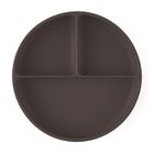 Petite&Mars, Take&Match, silikonowy talerzyk z przegródkami, okrągły, Bitter Cocoa, 6m+